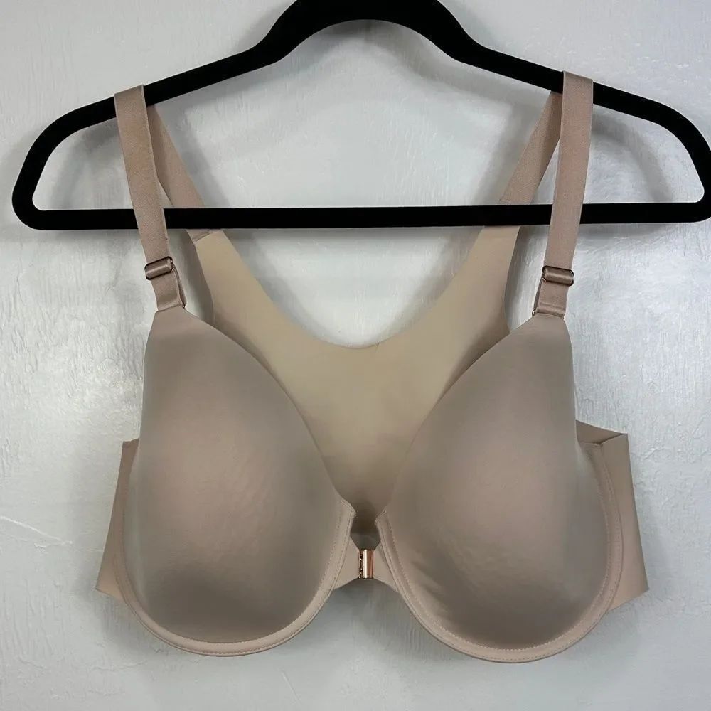 Soma Vanishing 360 Perfect Coverage Front Closure Bra In Beige Size 42 D